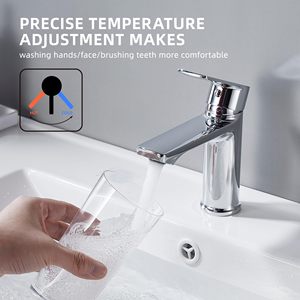 Trung Quốc nhà máy nóng và lạnh phòng tắm vòi sàn gắn hiện đại một lỗ và xử lý duy nhất thép không gỉ Bath Sink vòi - Product Image 3