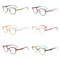Monture de lunettes unisexe en métal de haute qualité 2026, petit design double cercle carré pour jeunes, enfants et adultes, monture optique pour ordinateur