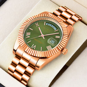 Montre à quartz de luxe personnalisée en <span class=keywords><strong>or</strong></span> de haute qualité, style antique, pour homme, en acier inoxydable <span class=keywords><strong>massif</strong></span>, mouvement japonais, calendrier, verre en alliage - Product Image 4