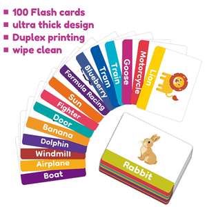100 Tarjetas de Memoria Flash para Niños Pequeños con Números, Animales, Frutas, Letras y Palabras Visuales para Jardín de Infancia - Product Image 2