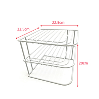 Étagère d'angle de comptoir de cuisine à 2 niveaux en métal blanc, organisateur de plats et d'épices multi-niveaux