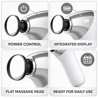 Pistolet de massage portatif rechargeable blanc avec 4 vitesses, 4 têtes, commande à un bouton et moteur silencieux pour l'entraînement et la récupération quotidienne