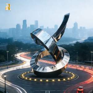 Scultura Astratta in Acciaio Inossidabile di Alta Qualità RELONG per Paesaggi Urbani e Rotonde, Arte Metallica per Esterni - Product Image 1