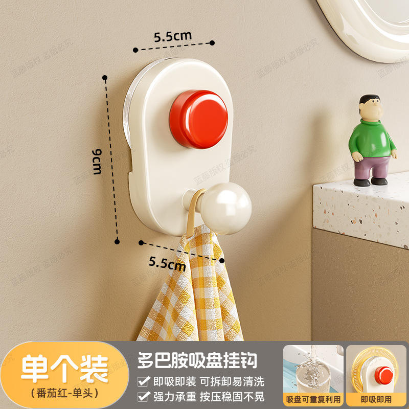 Crochet à ventouse simple tête dopamine rouge