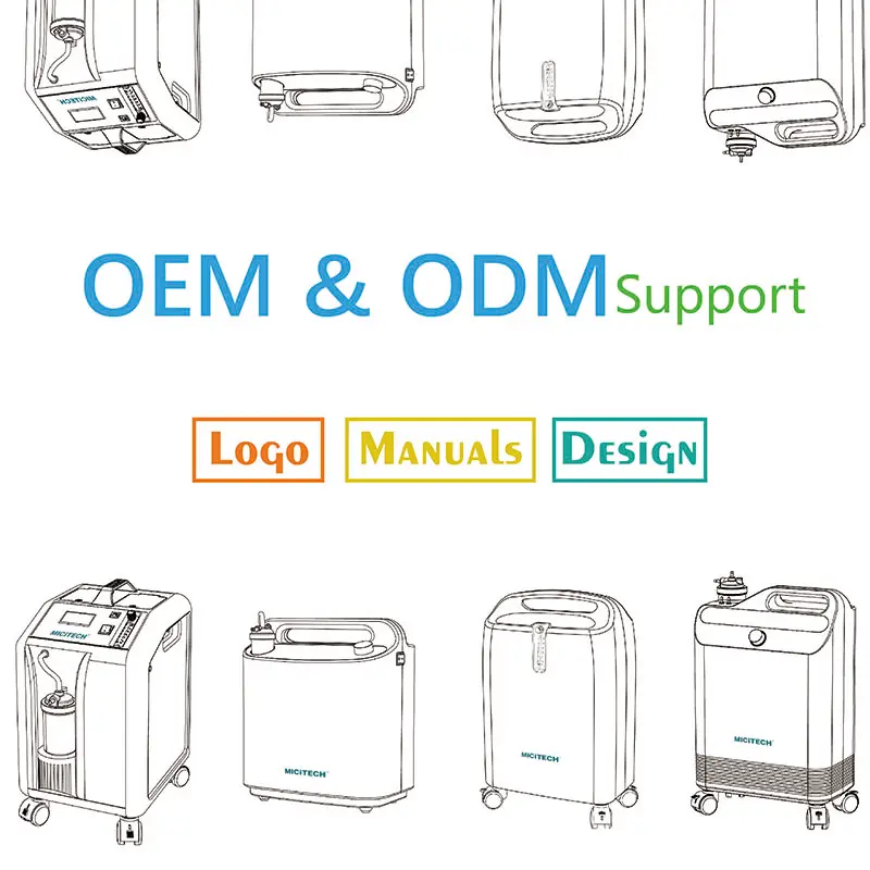 MICiTECH mesin pembuat oksigen medis, peralatan terapi oksigen rumah 5 L konsentrator oksigen
