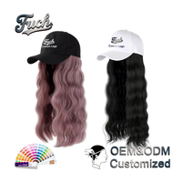 Casquette de baseball synthétique à perruque intégrée, cheveux synthétiques longs ondulés naturels, style décontracté, vente en gros