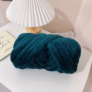 Lotus Yards-Manta tejida a mano, hilo grueso y corto de algodón y terciopelo, 250g, 3cm, venta al por mayor - Product Image 2