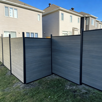 Clôture de jardin décorative moderne en WPC, clôture en composite bois-plastique, poteau en aluminium, imperméable, installation DIY, cour arrière