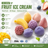 Nouvelle conception, livraison mondiale, saveur fruitée et chocolatée, fruits exotiques, mini crème glacée 3D prête à l'emploi en boîte, saveur mangue citron