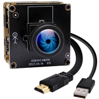   Caméra USB 4K, webcam USB, sortie simultanée H.265, module de caméra USB avec objectif fisheye à 180 degrés pour l'enseignement