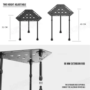 Ajoteqpt Outdoor Camping Draagbare Aluminium Legering Vouwen Geometrische Tafel