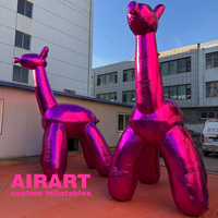 Décoration de parc de jardin Sculpture de girafe violette de grande taille Jouet gonflable, animaux de girafe gonflés pour décoration de soirée dansante