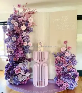 Romantic Purple Wedding Table Flowers Decoration Floral Design Event Flower Runner Artificial Flowers For Wedding Backdrop Deco