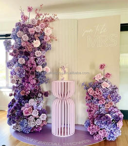 Decorazione di fiori da tavolo di nozze <span class=keywords><strong>viola</strong></span> romantica con <span class=keywords><strong>disegno</strong></span> floreale evento <span class=keywords><strong>fiore</strong></span> corridore fiori artificiali per matrimonio sfondo Deco - Product Image 1