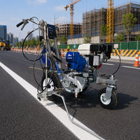 Machine de marquage routier sans air à peinture froide 6L/min avec moteur 5,5 CV, faible bruit, garantie 2 ans, pour la construction routière