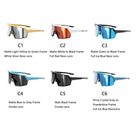 Lunettes de soleil de sport personnalisées avec logo, monture monobloc TR90, grande taille, protection UV400, pour cyclisme, golf, baseball, sports de montagne
