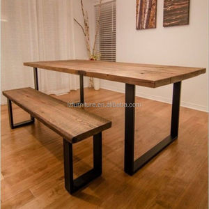 Banco Largo de Madera con Borde Natural para Cocina, Jardín, Patio, Parque, Comedor, Precio de Fábrica Moderno - Product Image 1