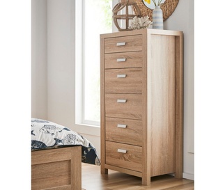 Meuble de rangement classique d'intérieur de luxe en panneaux de particules, <span class=keywords><strong>commode</strong></span> haute à <span class=keywords><strong>6</strong></span> <span class=keywords><strong>tiroirs</strong></span> en bois pour chambre à coucher - Product Image 5