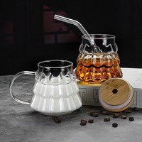Tasse à cône de pin simple en verre à haute teneur en borosilicate, tasse à café américaine glacée résistante aux hautes températures, tasse monocouche de haute valeur