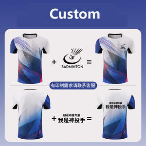 Produsen OEM ODM kustom 3XS-5XL tenis Badminton 2 potong Set kemeja lengan pendek celana pendek longgar bernapas olahraga Tracksuit - Product Image 4