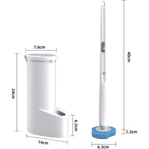 Kit de brosse de nettoyage des toilettes jetable CF, brosse à toilettes, kit de 8 recharges pour un nettoyage en profondeur efficace, ensemble de porte-brosse de toilettes jetable - Product Image 5