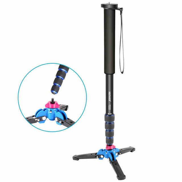 Neewer Extendable Camera Monopod With Removable Foldable Tripod Support Base Aluminum Alloy for Canon Nikon Sony DSLR Cameras