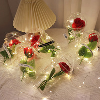 Saint Valentin cadeau pour petite amie éternelle Rose LED lumière feuille fleur Simple tasse fête des mères faveurs de mariage cadeau de demoiselle d'honneur