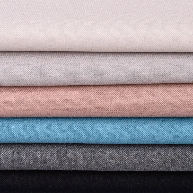 Colorful 280gsm Polyester Rayon Wool Spandex Stretch Breathable Solid Dyed Fabrics for Coats
