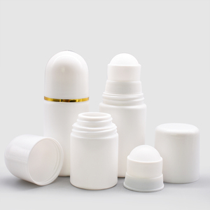 empty deodorant bottles 30ml 50ml white Empty Straight Plastic Roll On Antiperspirant Bottle With Matte white Lid
