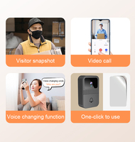 CHAFON Sonnette audio intelligente Tuya Vidéo Wi-Fi à faible puissance avec surveillance en ligne en temps réel pour une utilisation en extérieur