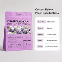 Pochette à fond carré Ziplock, emballage flexible pour boissons, jus, vente en gros, marque privée, livraison directe d'usine