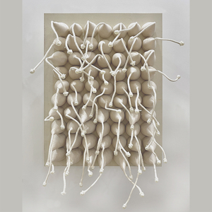 Sculpture murale en <span class=keywords><strong>fil</strong></span> de lin texturé 3D en terre cuite, art tissé de luxe moderne pour espaces résidentiels haut de gamme - Product Image 4