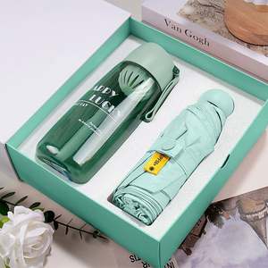 Wahlkampfartikel Event-Geschenk Individueller Faltbarer Regenschirm Thermosbecher Wasserflasche Mini-Ventilator Freiwilligen-Wohltätigkeits-Werbegeschenkset - Product Image 1