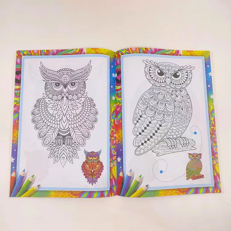 Good Quality Children Book Printing Custom Binding Children A4 Activity Coloring Book Printing With Pencils