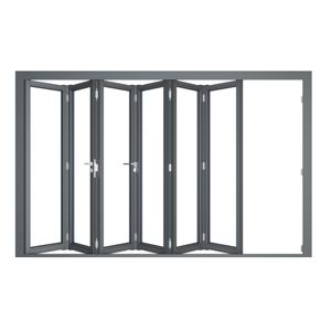 中国供应商批发推拉法国滑动铝框外把手折叠门 - Product Image 1