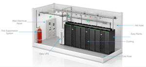 Centro de Datos Modular <span class=keywords><strong>Vertiv</strong></span> EcoStruxure con IA, Contenedor ISO, 38kW, 5 Racks, UPS en Línea, Trifásico, 400V, Infraestructura Informática Prefabricada - Product Image 4