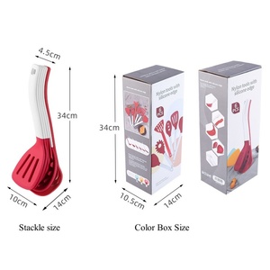 New Style Heat Resistant Kitchen <b>Tools</b> Reusable Non-Stick 6 Piece Stackable Stand up <b>Silicone</b> Kitchen Utensil Set - Product Image 6