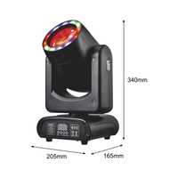 Projecteur LED Beam 120W à tête mobile avec anneau néon Auro, faisceau de 2 degrés, 5 gobos statiques, prisme à 18 facettes, DMX RDM pour discothèque, mariage, scène