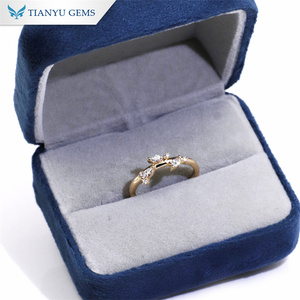 Tianyu Briljant Marquise Lab Diamond Hpht Bruids Verlovingsring Bands Laat Massief Geel Goud 10K 14K 18K Bruiloft Sieraden Ring - Product Image 3
