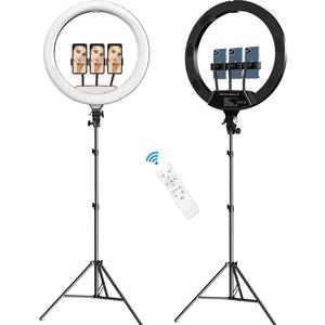 Lámpara de Relleno Circular <span class=keywords><strong>Profesional</strong></span> para Maquillaje y Selfies de 45 cm, Anillo de Luz LED de 18 Pulgadas con Trípode para Transmisión en Vivo en Tiktok y Youtube - Product Image 4