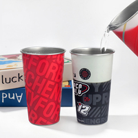 Vaso de Cerveza de Metal Reutilizable de Acero Inoxidable 304 de 16oz (500ml) con Cambio de Color en Frío, Personalizado al por Mayor para Marca (OEM)