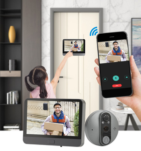 Moniteur d'intérieur 4,3 pouces, visiophone <span class=keywords><strong>numérique</strong></span> <span class=keywords><strong>Wifi</strong></span> Tuya avec caméra de porte, 1080P - Product Image 5
