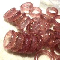 Vente en gros de bagues en quartz fraise naturelle bague en quartz fraise pour cadeau d'amour