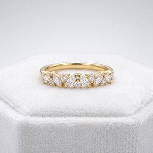 Anillo de Compromiso con Diamante Cultivado en Laboratorio con Corte Marquesa Certificado por IGI, Anillo de Compromiso de Oro Rosa de 14K con Diamante, Joyería Fina para Mujer - Product Image 1
