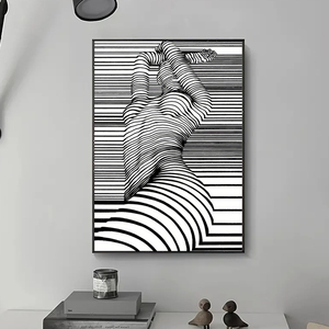 Arte de pared abstracto moderno, imagen de mujer desnuda en blanco y negro, póster impreso en lienzo HD, sin marco, decoración para el hogar, sala de estar y pasillo - Product Image 1
