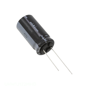 Condensateur traversant à montage radial UHW1J122MHD, 1200 µF, 20 %, 63 V, en aluminium, canal fabricant - Product Image 1
