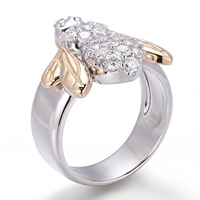 Bague unisexe en or massif avec diamant de laboratoire de forme ovale vintage certifié IGI, forme d'insecte, vente chaude