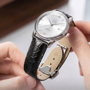 Bracelet <span class=keywords><strong>de</strong></span> <span class=keywords><strong>montre</strong></span> en cuir véritable grain crocodile, motif rond, compatible avec <span class=keywords><strong>Cartier</strong></span> Tank Omega, universel 20mm 22mm, prêt à être expédié - Product Image 4