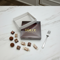 Boîte en papier personnalisée pour emporter des gâteaux de boulangerie, boîte d'emballage pour chocolat avec couvercle transparent en PET