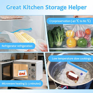 100pcs Reusable Transparent Zipper Vacuum Sealer Bag With Air Valve for Cooking Freezing <strong>Microwave</strong> Heating Food Fresh <strong>Storage</strong> - Product Image 4